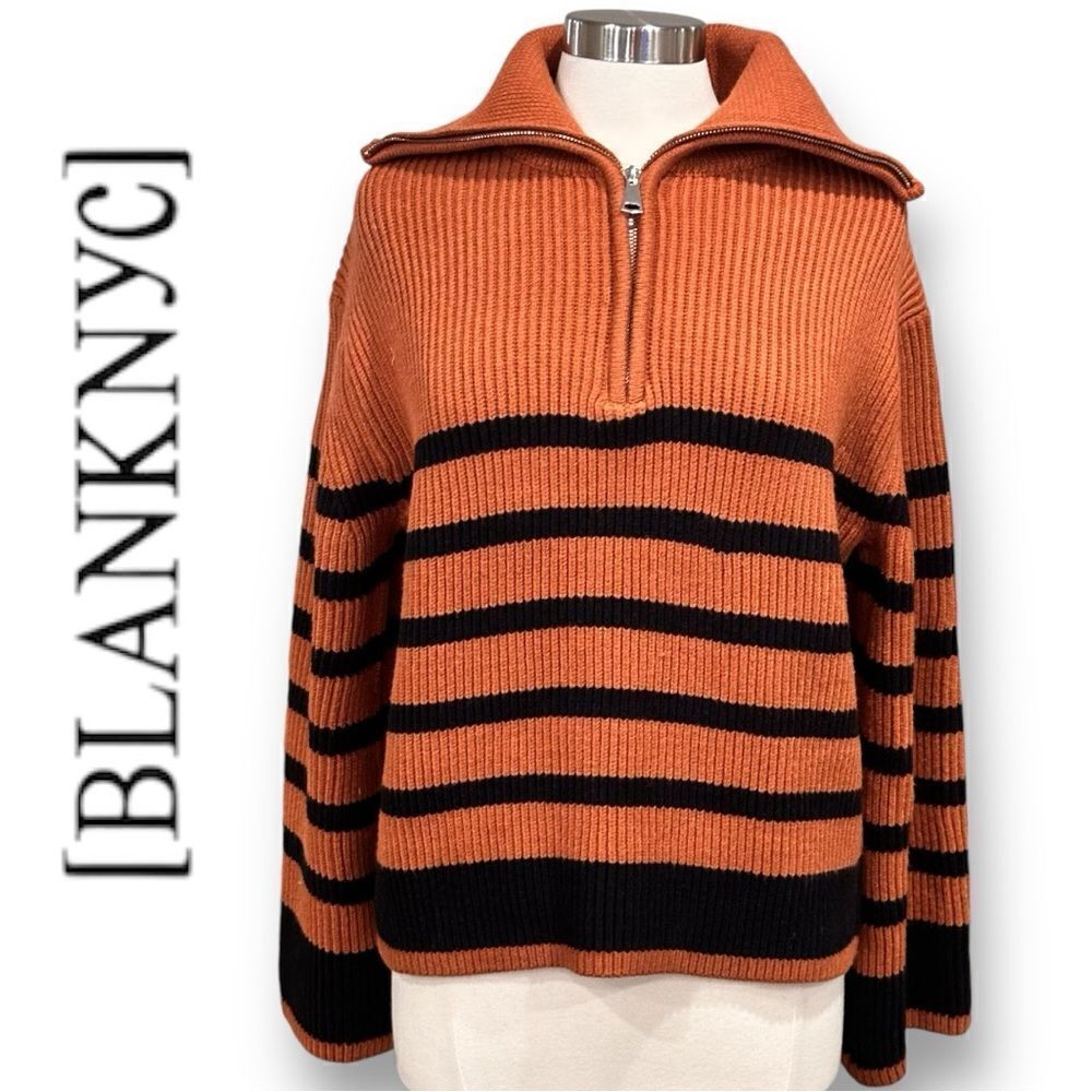 BLANK NYC Women’s Turtleneck Sweater in the Size Medium in Brick Brown Color